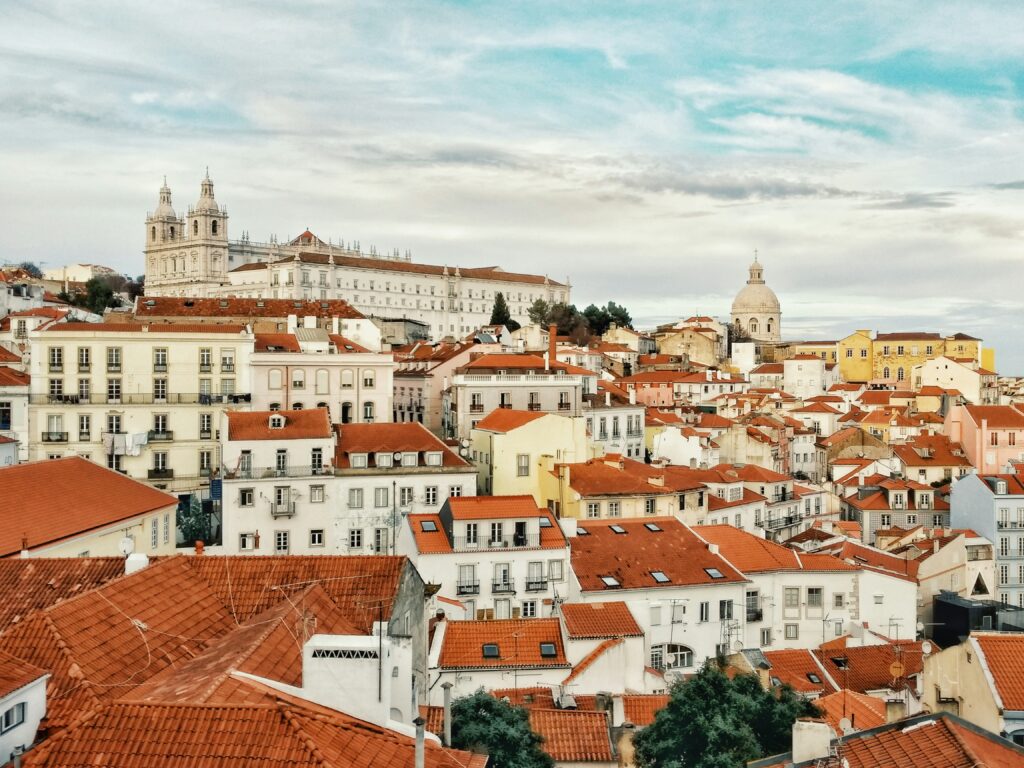 Lisbon rooftops during fall travel season