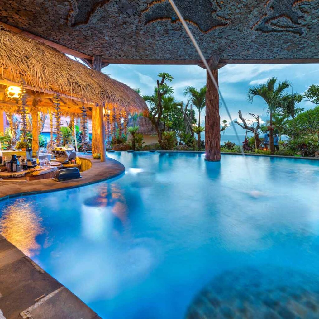poolside views at one of the best luxury all-inclusive resorts that is perfect for solo women travelers